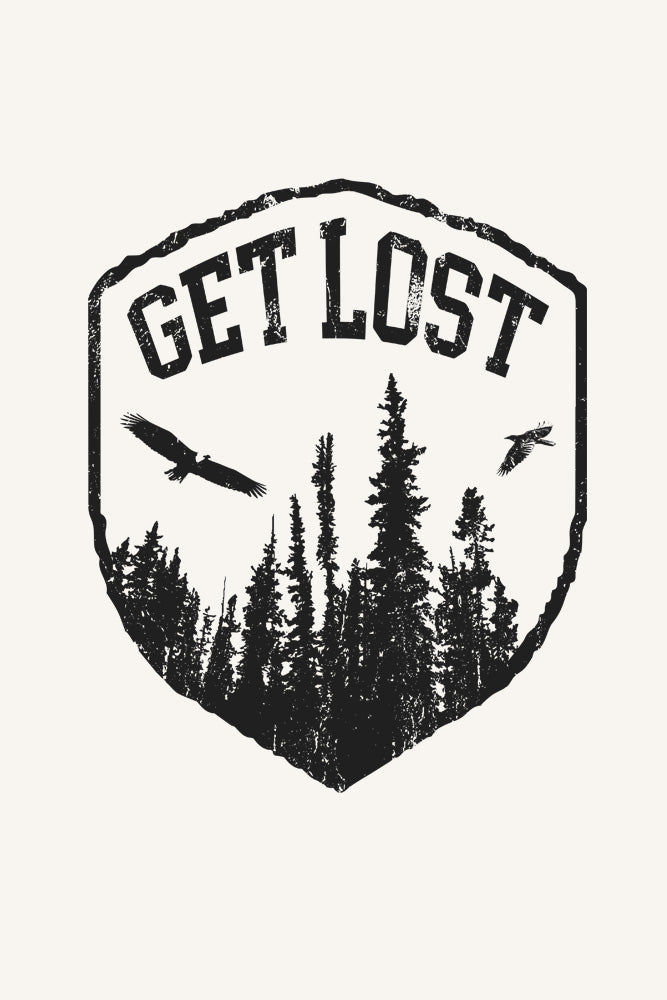 Get Lost Crest Baseball Shirt (Unisex)