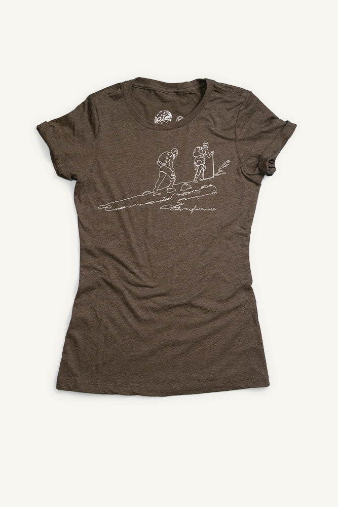 One Line Hikers Explore More T-shirt (Womens)